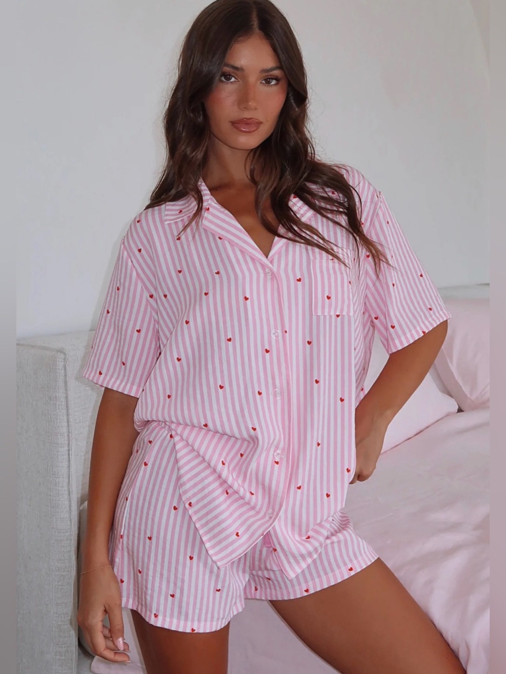 White Fox Boutique Pink Pajama Set (S)
